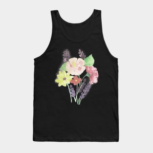 watercolour pink flowers watercolor purple flowers pink and purple flowers Tank Top